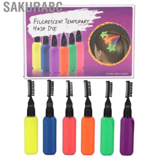 Sakurabc Temporary Hair Color  6 Colors Temporary Fluorescent  Safe Harmless Good Color Rendering Effect  for Art Stage for Parties