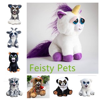 หมอนตุ๊กตานุ่ม รูปการ์ตูนยูนิคอร์น Feisty Pets ของเล่นสําหรับเด็กผู้ชาย และเด็กผู้หญิง