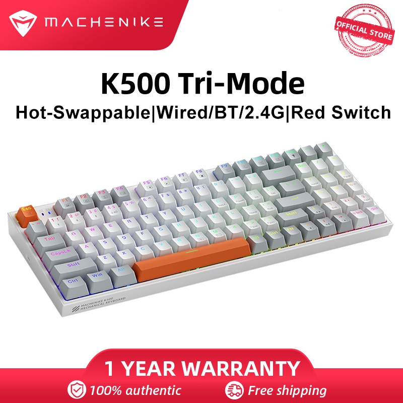 Machenike Hot Swappable Mechanical Keyboard สามโหมดไร้สายบลูทูธ K500