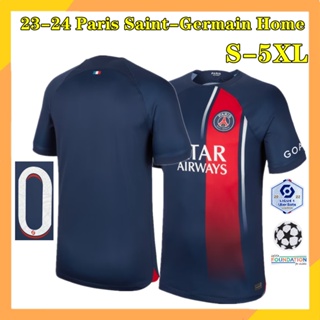 เสื้อกีฬาแขนสั้น ลายทีมชาติฟุตบอล PSG 23-24 ไซซ์ S-5XL ชุดเหย้า สําหรับผู้ชาย