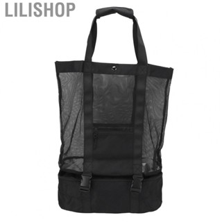 Lilishop Storage Bag Two in One Beach Bag Black for Outdoor for BBQ for Camping