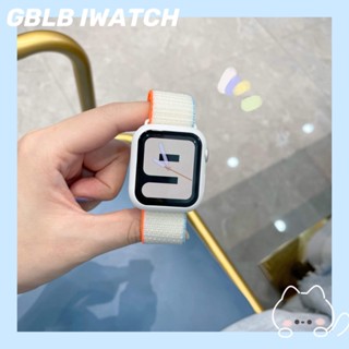 สายนาฬิกาข้อมือไนล่อน และฟิล์ม และเคส สําหรับ Apple Watch Band serie 8 7 6 SE 5 4 3 iwatch 40 มม. 45 มม. 44 มม. 42 มม. 41 มม. 38 มม.