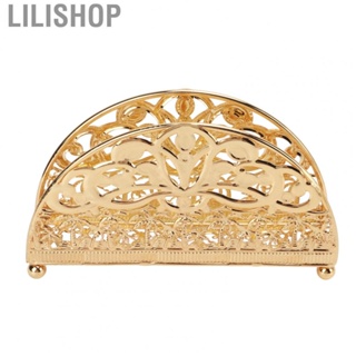 Lilishop Paper Napkin Holder  Napkin Holder Hollow Iron Pattern Round Glossy  for Kitchen for Restaurant Bar for Tables