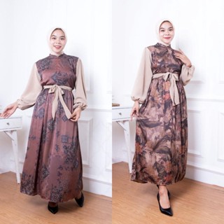 Zeivor - ZNF Dress MAXY MESYA/Gamis Tille/Fashion Women Muslimah/Long Sleeve Dress Latest Release/Outfit Women Hijab Style/Gamis Invitation Women Formal/