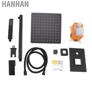 Hanhan Ceiling Rainfall Shower Head Set  Ceiling Mount Shower System Water Saving 250mm Air Pressurized  for Hotel