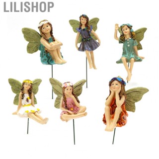 Lilishop Miniature Fairy Sculpture  Resin Stable Vivid Exquisite Fairy Garden Figurines  for Outdoor