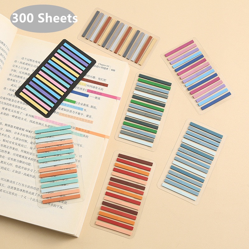 300 แผ่นโพสต์มันโปร่งใส Self-Adhesive Sticky Notes Annotation อ่านหนังสือ Index Bookmarks Tabs เครื่องเขียน Kawaii