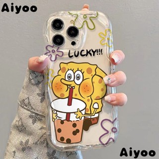 เคสป้องกันโทรศัพท์มือถือใส แบบนิ่ม ลายสพันจ์บ็อบ กันกระแทก สําหรับ Apple Iphone 11 8p 12 7rpromax 14 13xs✅/TN7S