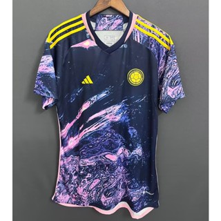 เสื้อกีฬาแขนสั้น ลายทีมชาติฟุตบอล Colombia Away 23-24 ไซซ์ S-XXL ชุดเยือน สําหรับผู้ชาย AAA