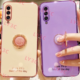 เคสโทรศัพท์มือถือ ชุบไฟฟ้า กันกระแทก พร้อมแหวนขาตั้ง สําหรับ Samsung Galaxy A10 A10S A20 A30 A20S A21 A21S A31 A42 A51 5G A50 A50S A30S