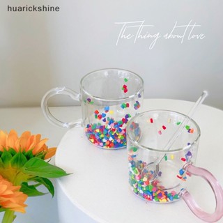 Huarickshine^^ แก้วกาแฟ แบบสองชั้น รูปหัวใจ หลากสีสัน