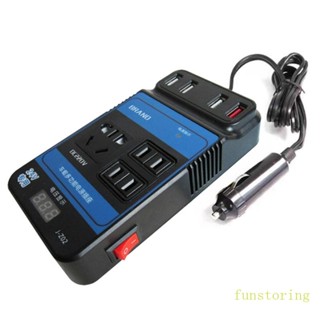 Fun อะแดปเตอร์แปลงไฟ DC12V 24V เป็น DC110V 220V พอร์ต USB สําหรับชาร์จโทรศัพท์มือถือ