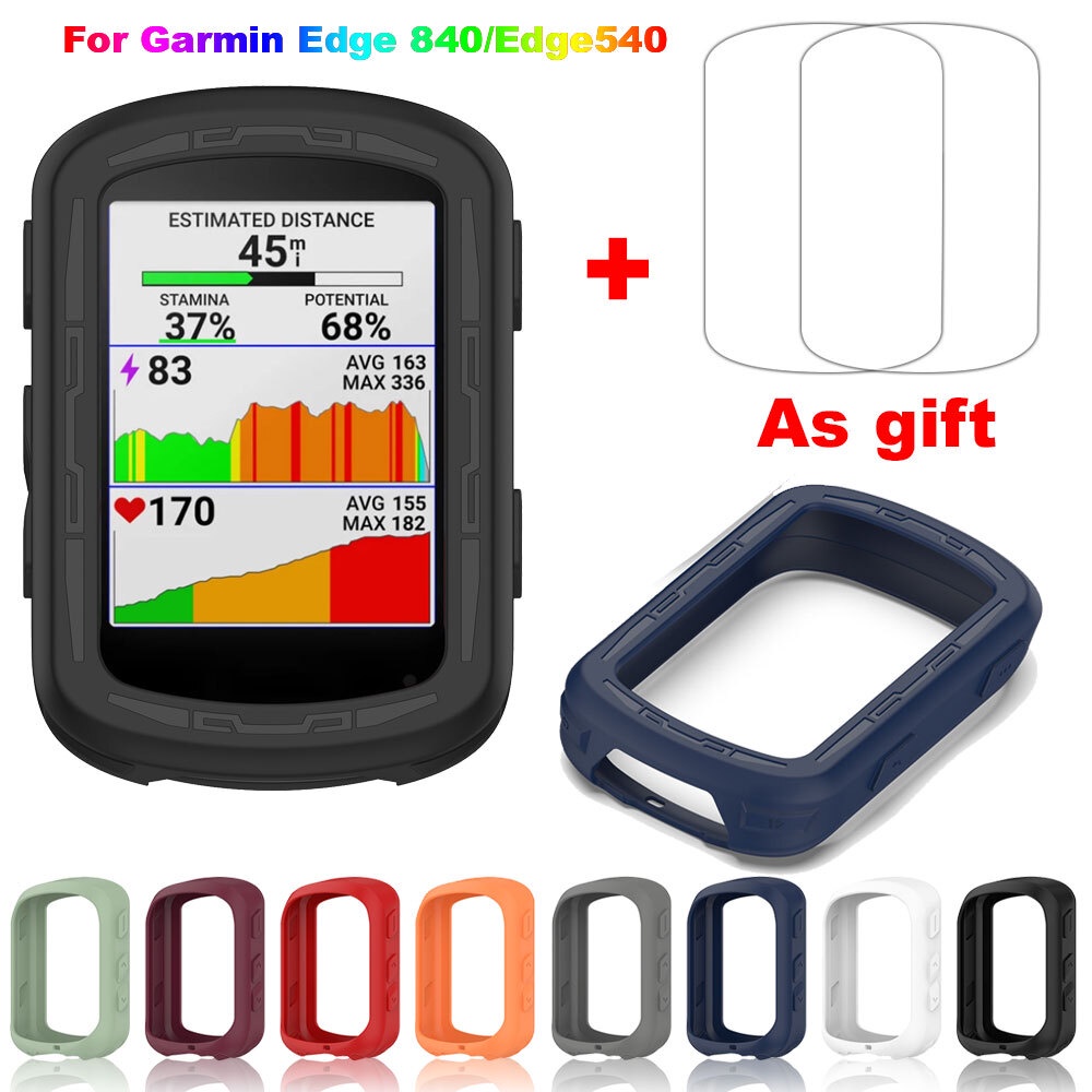 2 in 1 เคสซิลิโคน ฟิล์มกระจก ป้องกันรอย สําหรับ Garmin Edge 840 Garmin Edge 540