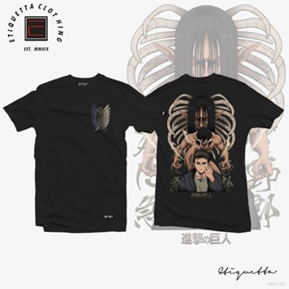 เสื้อยืดแขนสั้นลําลอง พิมพ์ลายกราฟิกการ์ตูนอนิเมะ Attack on Titan แฟชั่นยอดนิยม สําหรับผู้ชาย และผู้หญิง