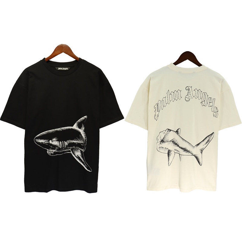 เสื้อยืดแขนสั้น พิมพ์ลายฉลาม แฟชั่น ไฮเอนด์ สําหรับผู้ชาย