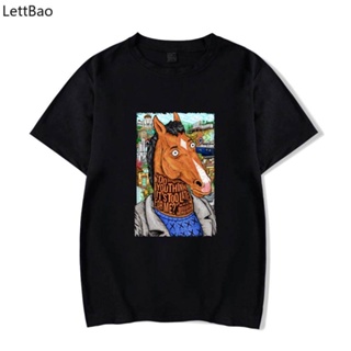 เสื้อยืดแขนสั้นลําลอง คอกลม พิมพ์ลายการ์ตูน Bojack สีดํา แบบสร้างสรรค์ แฟชั่นฤดูร้อน สําหรับผู้ชาย