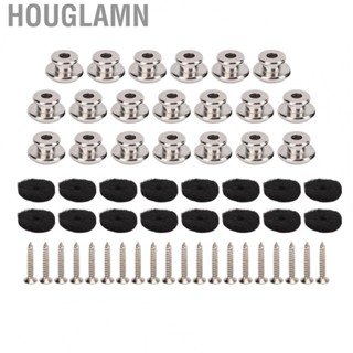 Houglamn 20Pcs Guitar Strap Button Bass End Peg Metal Set Kit Instrument