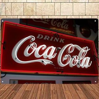 ป้ายโลหะดีบุก ลาย Coca Cola สไตล์วินเทจ ขนาด 20x30 ซม. สําหรับติดผนังห้องน้ํา คาเฟ่ บาร์