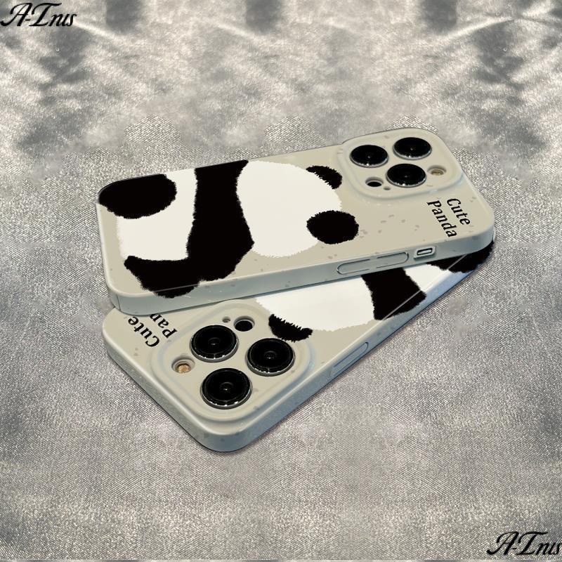 14pro กลับสไตล์ 78max เคสโทรศัพท์ Soft 6insplus13 ฟิล์ม Apple Panda Simple iPhone12 กันกระแทก 11 U1N