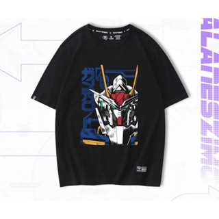 Mobile Suit Gundam Anime เสื้อยืดแขนสั้นผู้ชายแขนสั้นฤดูร้อนใหม่ผ้าฝ้ายคุณภาพสูงเสื้อยืด ลายสกรีนคมชัด