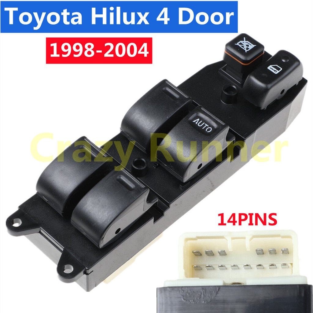 14pin สวิทช์กระจกไฟฟ้า สวิทช์กระจกประตู สวิทซ์ยกกระจก ด้านหน้าขวา Toyota Hilux Tiger D4D 4Door Sport Rider 1998-2004
