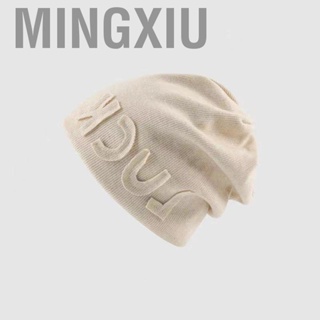 Mingxiu Women Winter Hat Soft Cotton Polyester Warm Cap Trendy Oversized Knit Beanie