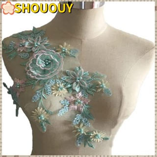 SHOUOUY ผ้าลูกไม้ ลายดอกไม้ 3D สําหรับตกแต่งชุดแต่งงาน