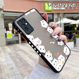 สําหรับ Infinix Note 10 เคสการ์ตูนแมวน่ารัก ฝ้า บาง ดีไซน์ใหม่ กันกระแทก เคสโทรศัพท์แข็ง แฟชั่น ขอบซิลิโคน เคสป้องกัน