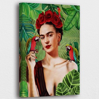 โปสเตอร์ผ้าใบ พิมพ์ลาย Frida Kahlo สําหรับตกแต่งผนังห้องนอน ห้องนั่งเล่น