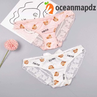 OCEANMAPDZ กางเกงชั้นใน เอวต่ํา แต่งลูกไม้ สไตล์เกาหลี สําหรับผู้หญิง