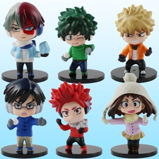 โมเดลฟิกเกอร์ My Hero Academia Izuku Katsuki Shoto URARAKA น่ารัก ของขวัญ สําหรับตกแต่งบ้าน 6 ชิ้น