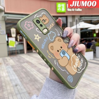 สําหรับ Samsung galaxy J8 2018 เคสการ์ตูนหมีเท็ดดี้ ขอบสี่เหลี่ยม ดีไซน์ใหม่ กันกระแทก ฝ้า ใส เคสโทรศัพท์แข็ง