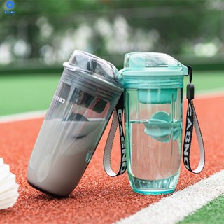 Shake Cup Sports Fitness Dynamic Water Cup Outdoor Portable Milkshake Cup Stir Protein Powder Cup Substitute Meal Scale Water Cup 【bluey】