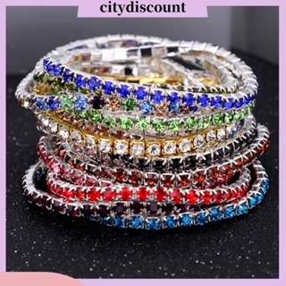 &lt;citydiscount&gt; สร้อยข้อมือ กําไลข้อมือ ยางยืด ประดับพลอยเทียม แถวเดียว หรูหรา สําหรับผู้หญิง