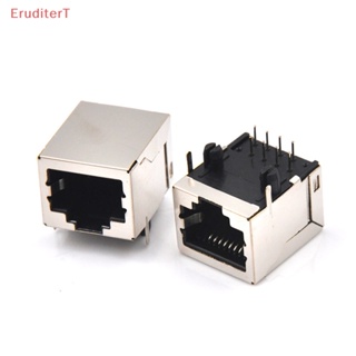 [EruditerT] ซ็อกเก็ตเชื่อมต่อเครือข่ายอีเธอร์เน็ต RJ45 8P 8C ตัวเมีย 8Pin PCB คุณภาพสูง 10 ชิ้น ต่อชุด