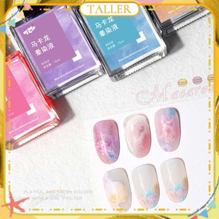 พร้อมส่ง Stcok Fn Macaron Blooming Dye Liquid Manicure Color Water Dye Liquid Gradient Nail Marble Ink Glass Phototherapy Glue Nail Art For Nail Shop 15ml TALLER