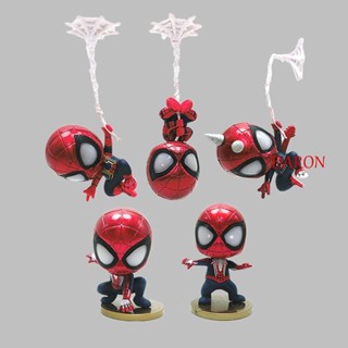 DARON โมเดลตุ๊กตาฟิกเกอร์ Spiderman Spiderman ขนาดเล็ก 5 ชิ้น ต่อชุด