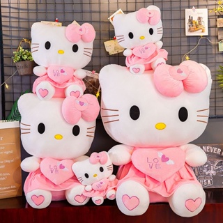 SANRIO ตุ๊กตานุ่ม รูปการ์ตูนแมว Hello Kitty Kawaii KT ขนาด 30 ซม. สีชมพู