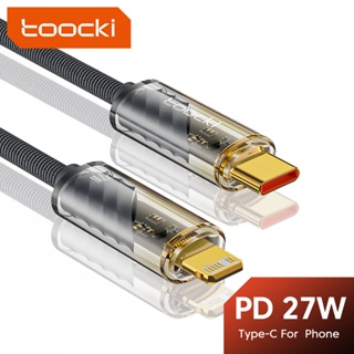 Toocki PD 27W สายเคเบิล USB สําหรับโทรศัพท์ 14 13 12 Pro Max ใส Type C เป็น lOS สายชาร์จเร็ว สายเคเบิลข้อมูล