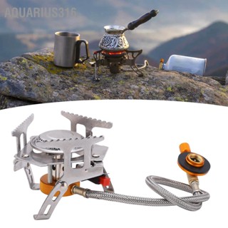 Aquarius316 เตาแก๊สตั้งแคมป์ขนาดเล็กพับได้ Windproof Backpacking Stove with Piezo Ignition for Hiking Picnic