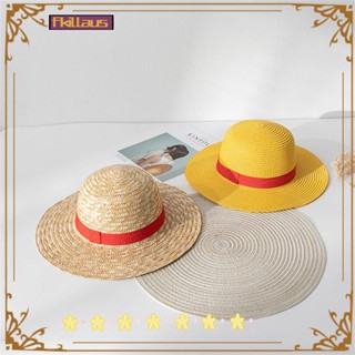 FKILLAUS หมวกฟางปีกกว้าง คอสเพลย์วันพีช Luffy Panama Fedora อุปกรณ์เสริม สําหรับผู้ชาย และผู้หญิง