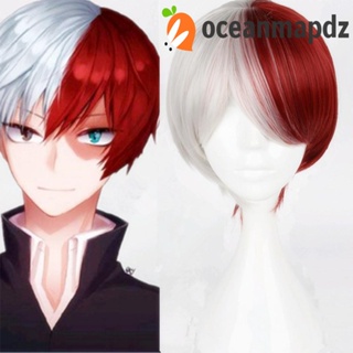 OCEANMAPDZ วิกผมสั้นสังเคราะห์ ทนความร้อน ลายการ์ตูน My Hero Academia Todoroki