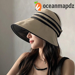 OCEANMAPDZ หมวกบักเก็ต ผ้าฝ้าย ป้องกันรังสียูวี เข้ากับทุกการแต่งกาย แฟชั่นฤดูใบไม้ผลิ สไตล์เกาหลี สําหรับผู้หญิง