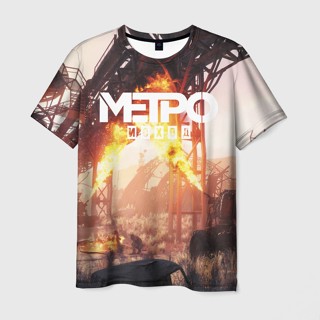 เสื้อยืดแขนสั้น พิมพ์ลาย Metro Exodus 3 มิติ สําหรับผู้ชาย