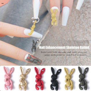 ตามมาตกแต่งเล็บ Sweet Mourning Girl Powder Cute Skull Rabbit Nail Art Cartoon Alloy เครื่องประดับสามมิติ DIY ตกแต่งเล็บ nuuo