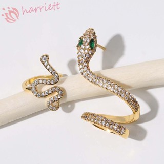 Harriett เครื่องประดับต่างหูแบบติดหูรูปงูสไตล์เกาหลีสําหรับผู้หญิง