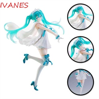 Ivanes ฟิกเกอร์ PVC รูปนักร้องไอดอลเสมือนจริง Hatsune Miku 21 ซม. ครบรอบ 15 ปี ของขวัญแฟนคลับ