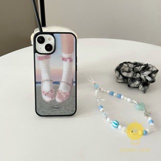 For เคสไอโฟน 14 Pro Max [Simple Shoes Chain Ocean] เคส Phone Case For iPhone 14 Pro Max Plus 13 12 11 For เคสไอโฟน11 Ins Korean Style Retro Classic Couple Shockproof Protective TPU Cover Shell