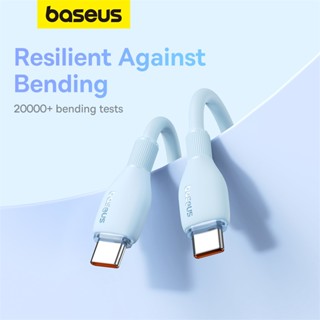 Baseus PD 100W สายเคเบิล USB C เป็น Type C สายชาร์จเร็ว สําหรับ สายชาร์จข้อมูล สายชาร์จ แบบนิ่ม TPE