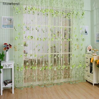 Fbth Valances ผ้าม่าน ผ้าเชียร์ ลายดอกทิวลิป สําหรับตกแต่งประตู หน้าต่าง QDD